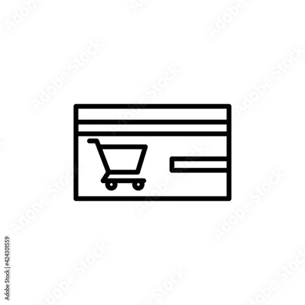 Obraz shopping card outline Icon.e commerce vector illustration on white background