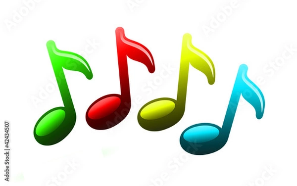 Fototapeta Notes de musique colorées