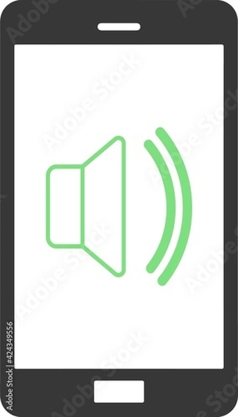 Fototapeta Black smartphone with white screen, menu button and camera, vector eps10. Smartphone mobile phone black color top view. Black Smartphone top, isolated on white.