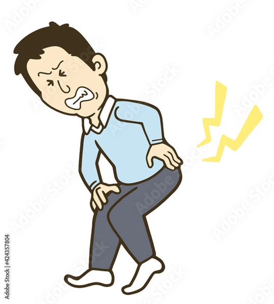 Fototapeta 腰を痛めた男性のイラスト