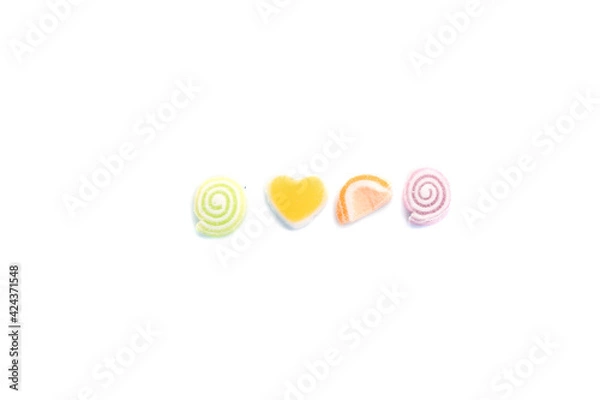 Fototapeta colorful lollipop isolated on white background