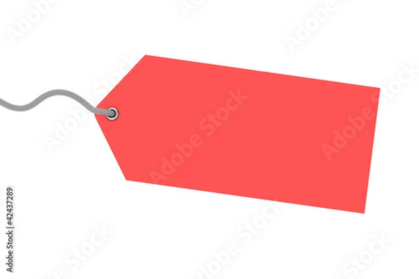 Fototapeta Red label on white backgroun