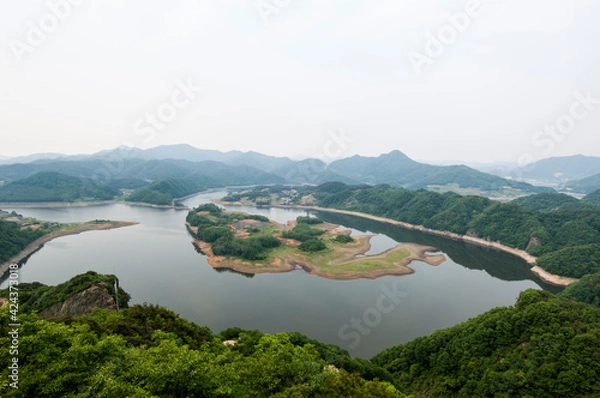 Obraz 옥정호수에 비친 하늘