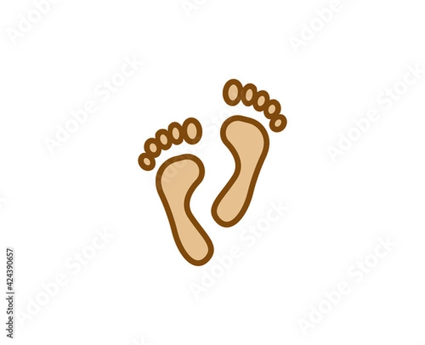 Fototapeta Foot line icon. High quality outline symbol for web design or mobile app. Thin line sign for design logo. Color outline pictogram on white background