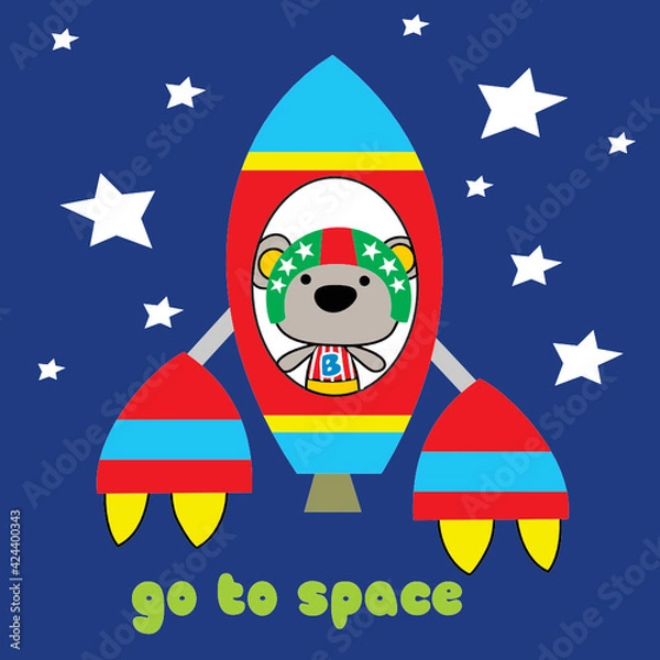 Obraz bear flies out space on own 