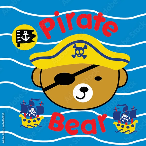 Obraz bear becomes small cute piratecartoon vector 