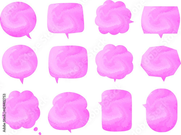 Fototapeta ピンク　抽象　吹き出し