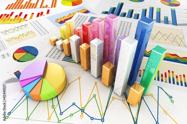 Obraz Wykres szarowy wykresu 3D