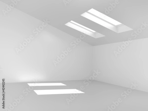 Obraz empty room with two windows