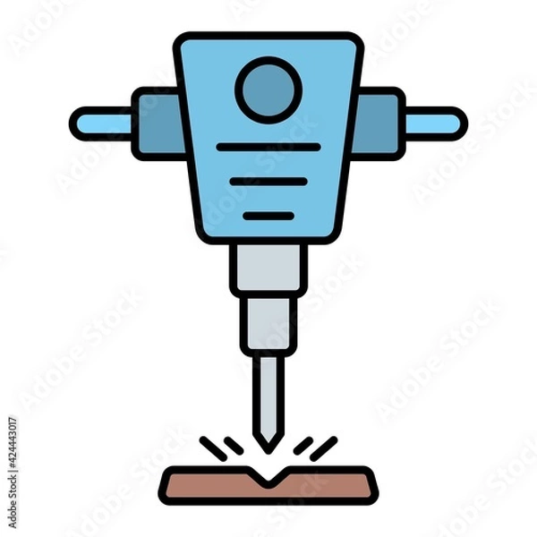 Fototapeta Vector Jackhammer Outline Icon Design