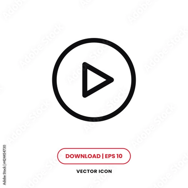 Fototapeta Play icon vector. Player button sign