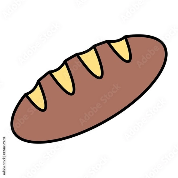 Fototapeta Vector Baguette Outline Icon Design