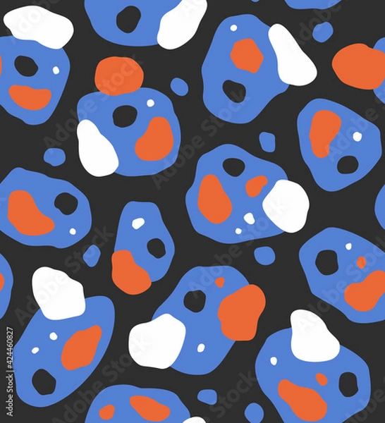 Fototapeta Modern seamless pattern with stains. Abstract texture in flat style for wrapping paper, textile print, wallpaper