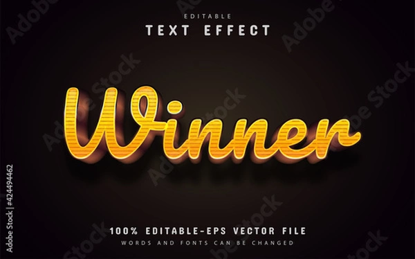 Fototapeta Winner text effect editable