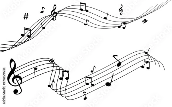 Obraz vector musical notation note melody illustration