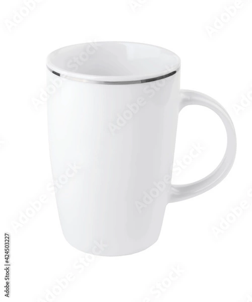 Obraz White cup isolated on white background