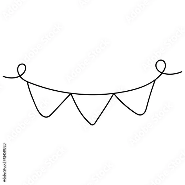 Fototapeta holiday flags in doodle style