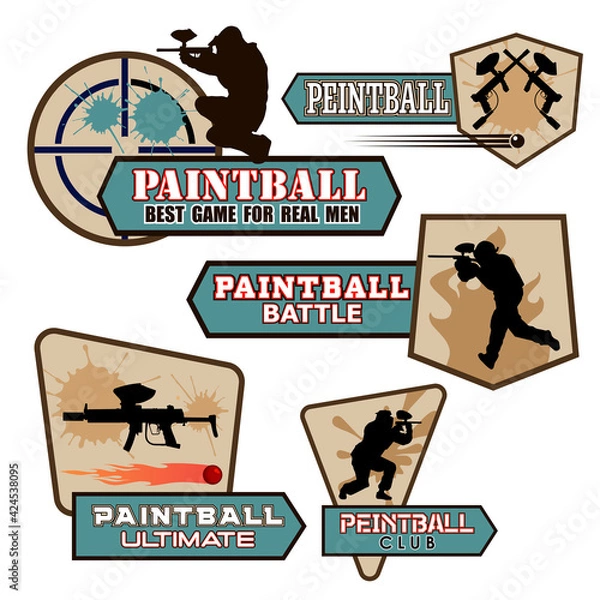 Fototapeta 5 vector paintball emblems