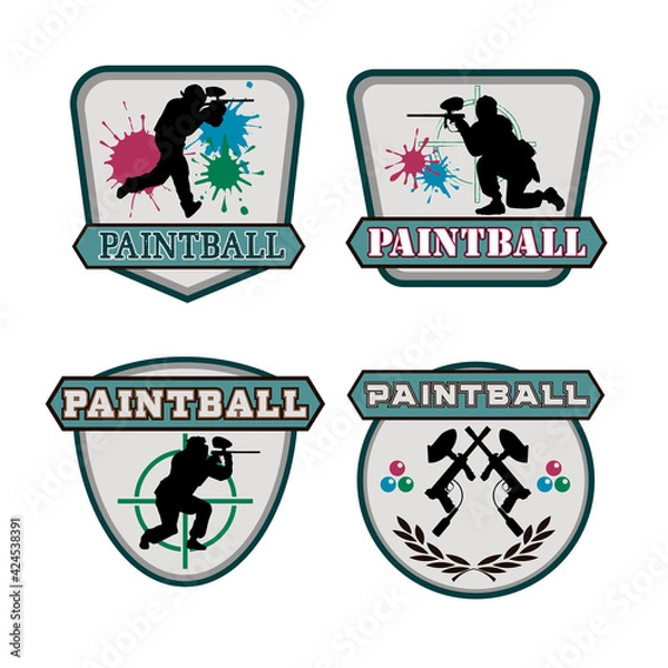 Fototapeta Vector paintball emblems