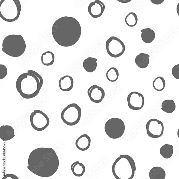 Fototapeta Random dots seamless pattern. Doodle circles texture background.