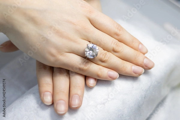 Fototapeta nude manicure in a beauty salon