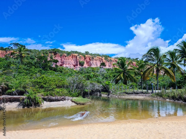 Fototapeta Arraial d'Ajuda is a district of the Brazilian municipality of Porto Seguro, on the coast of the state of Bahia.