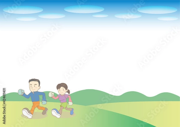 Obraz 自然の中でウォーキング・アウトドアレジャー