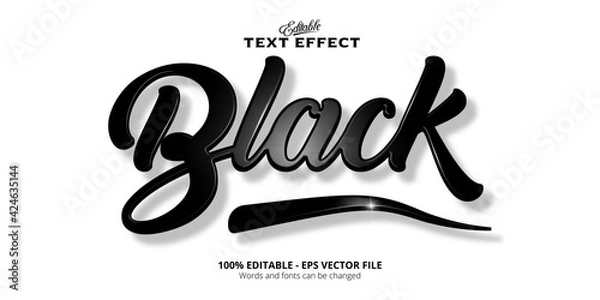 Obraz Black text effect editable plastic style text effect
