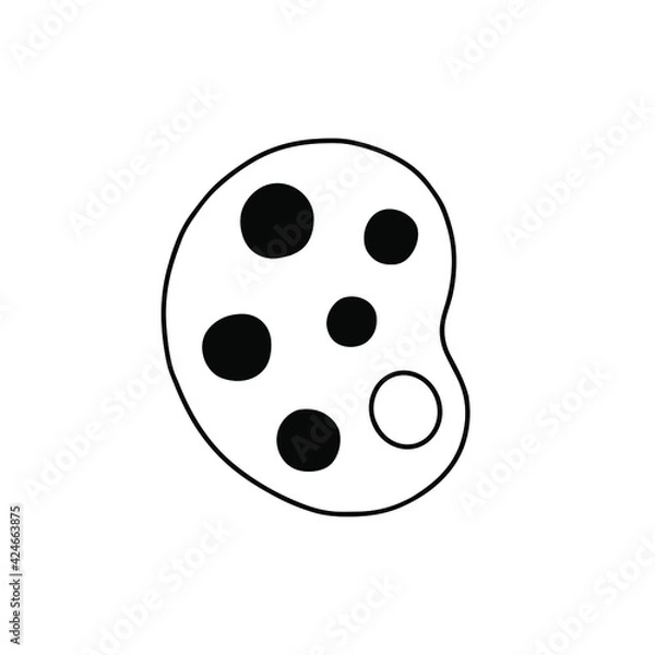 Fototapeta Outline palette icon. Artist palette symbol, vector illustration.