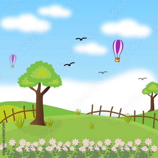 Fototapeta tree with balloons