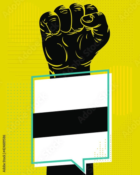 Fototapeta a poster designed in the form of a clenched hand symbol