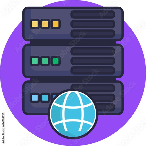 Fototapeta Server Icon. Database Icon. Vector Illustration
