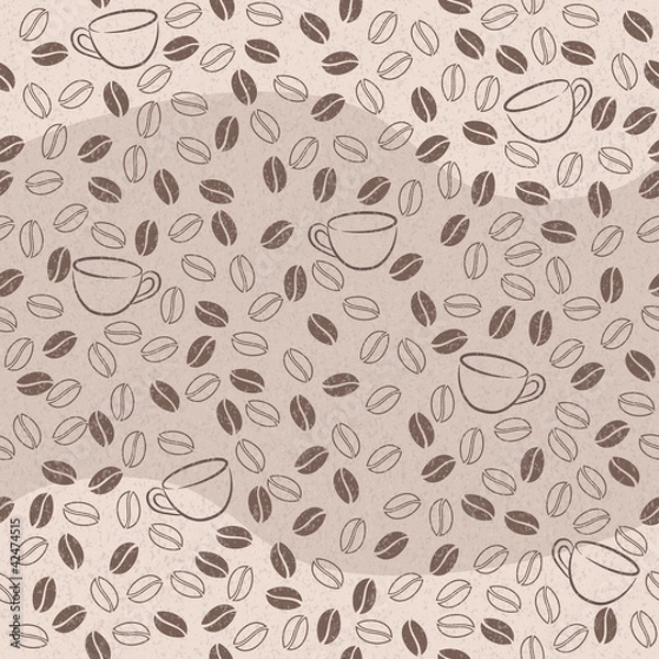 Fototapeta Vector seamless pattern with coffee