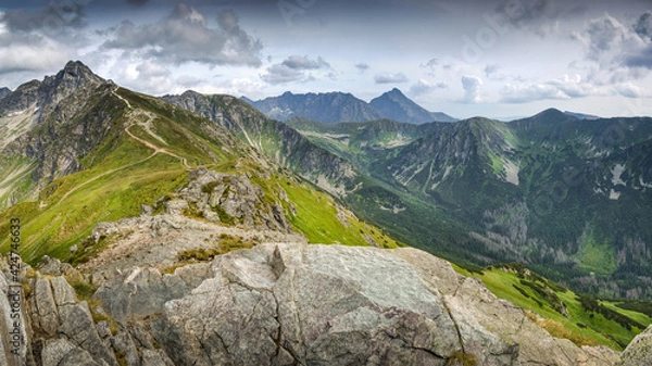 Fototapeta View at Świnica, Wielka Kopa, Krywań from Beskid, Tatra Mountains, Poland