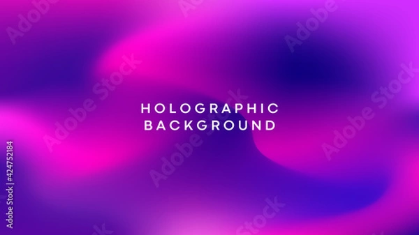 Fototapeta Abstract glowing effect holographic gradient background . 3D liquid background . 