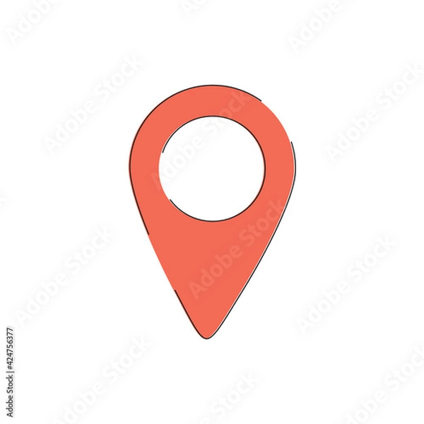 Obraz Vector icon of simple forms of point of location. Pin map place location icon, Vector illustration with modern design.