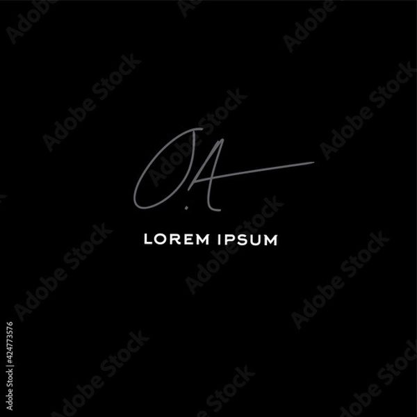 Fototapeta OA o a Initial handwriting creative fashion elegant design logo Sign Symbol template vector icon