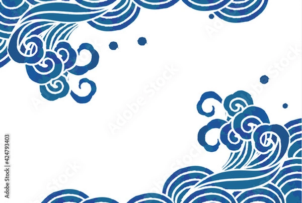 Obraz 高波と魚のベクターイラスト素材