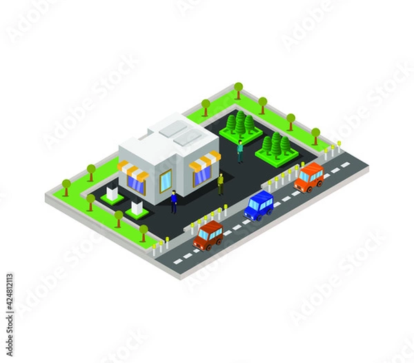 Obraz Isometric supermarket