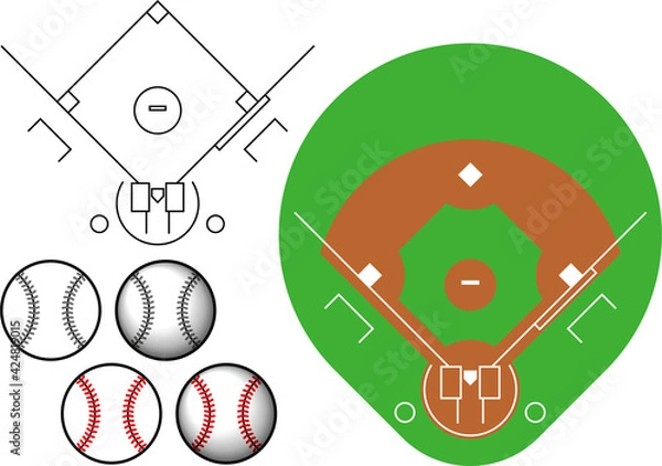 Obraz 野球のイラスト素材集