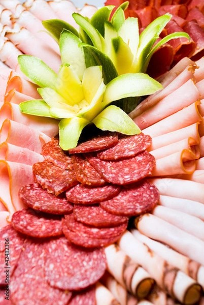 Fototapeta Meat platter with selection 4