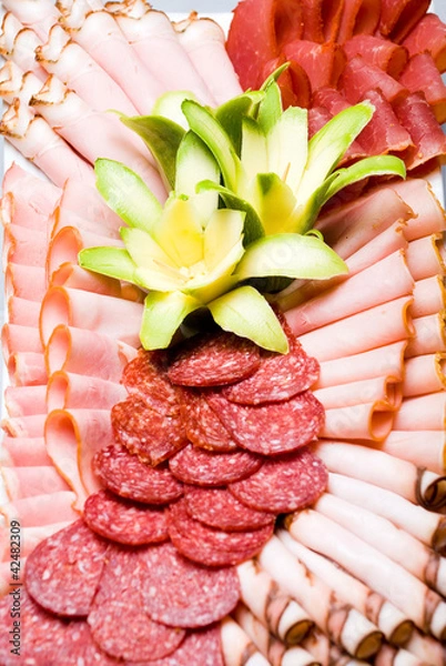 Fototapeta Meat platter with selection 2