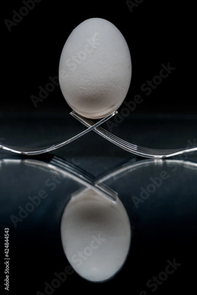 Fototapeta Ei auf Gabeln