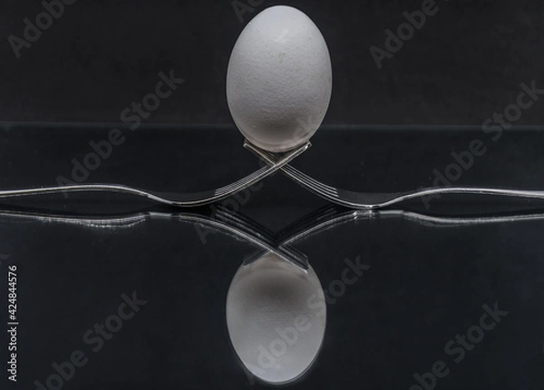 Fototapeta Ei auf Gabeln