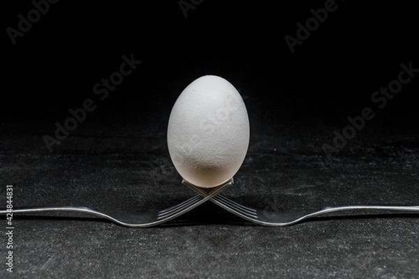 Fototapeta Ei auf Gabeln