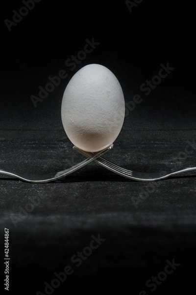 Fototapeta Ei auf Gabeln