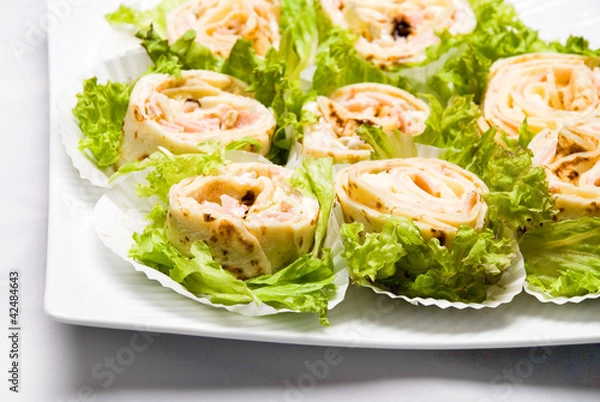 Fototapeta Pancakes with meat 2