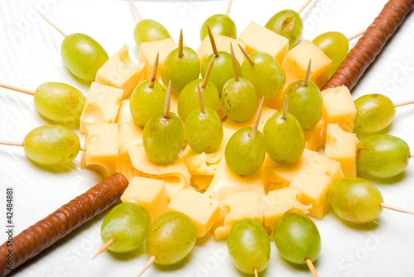 Fototapeta Grape - cheese