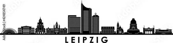 Obraz LEIPZIG Sachsen Deutschland City Skyline Vector
