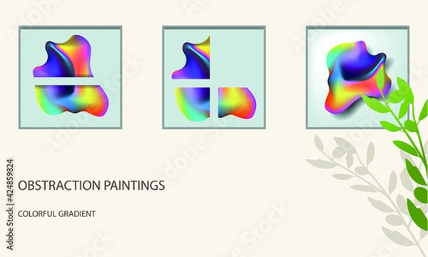 Obraz Abstraction paintings, colorful gradient. Vector illustration
